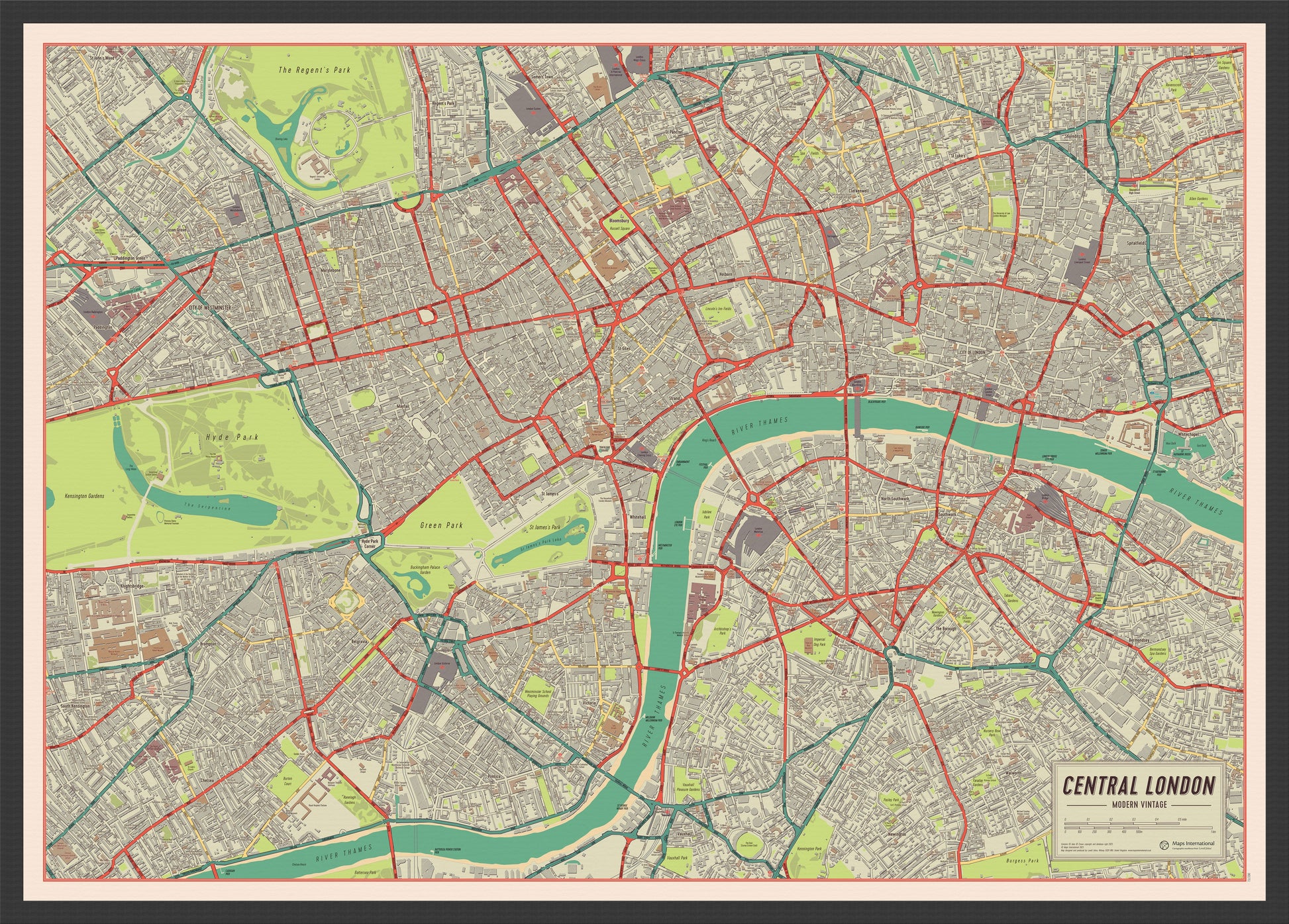 UK01751_S_WDBLA - Vintage Map of London Poster