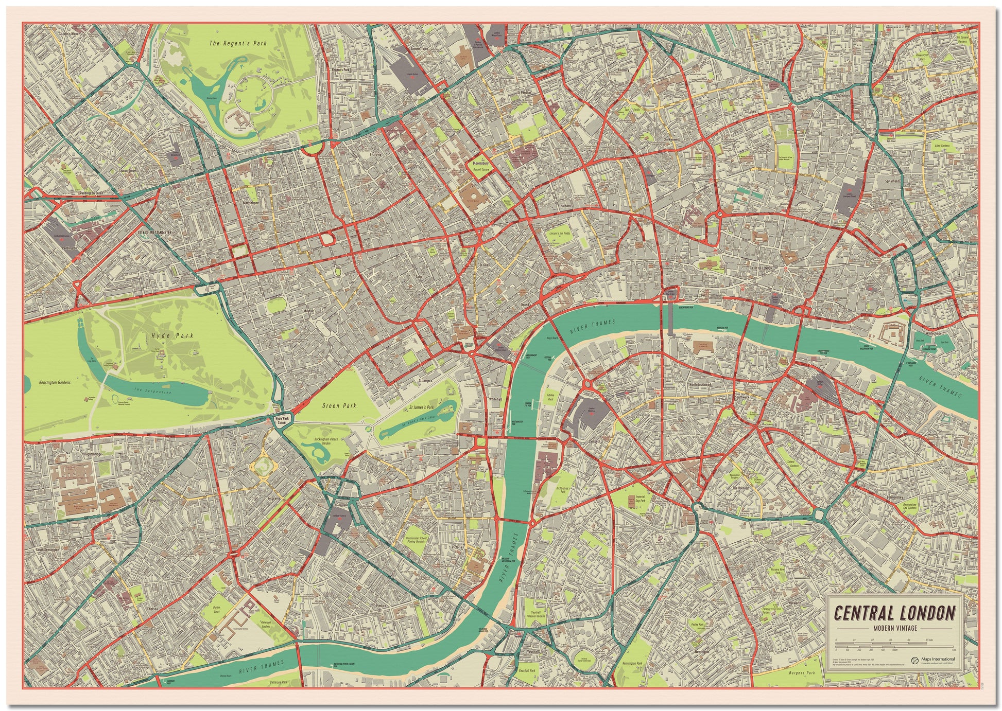 UK01751_L_LMBRD - Vintage Map of London Poster