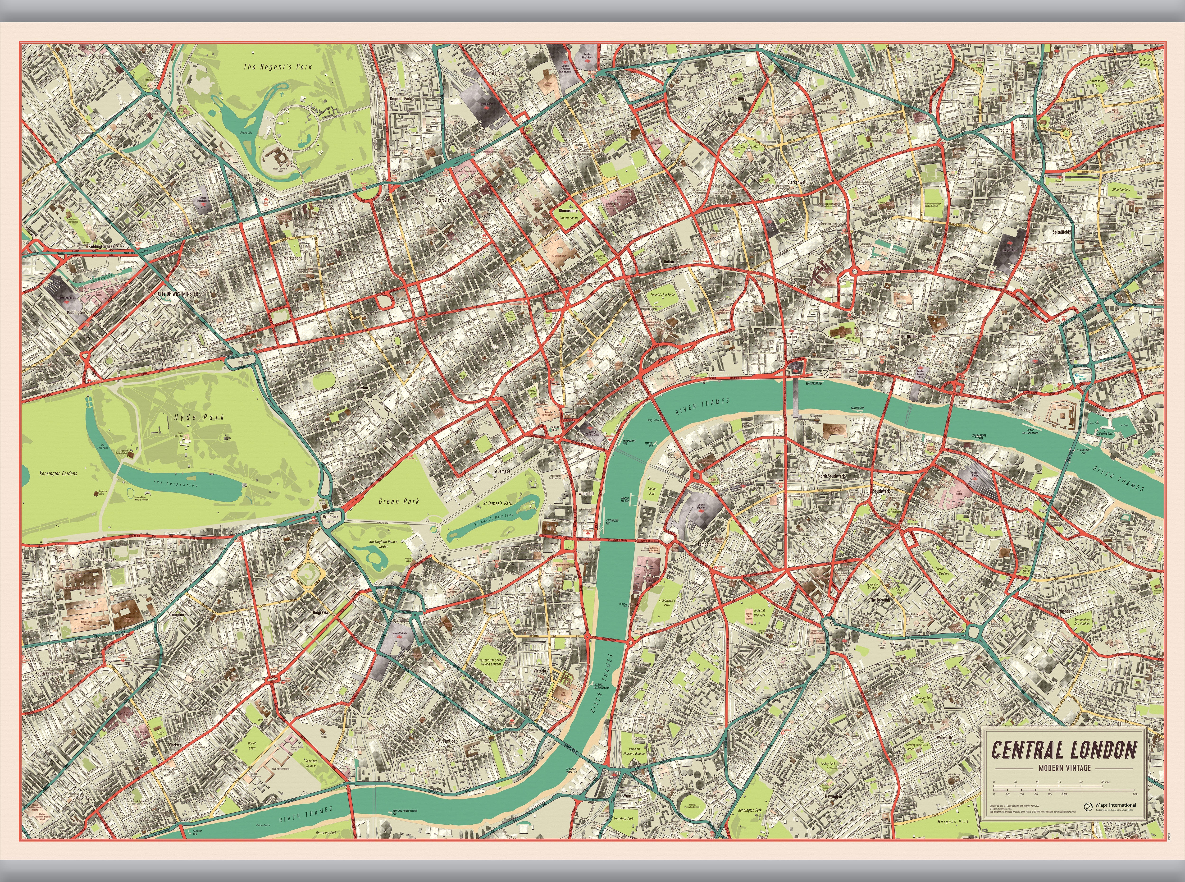 UK01751_S_LAMHB - Vintage Map of London Poster