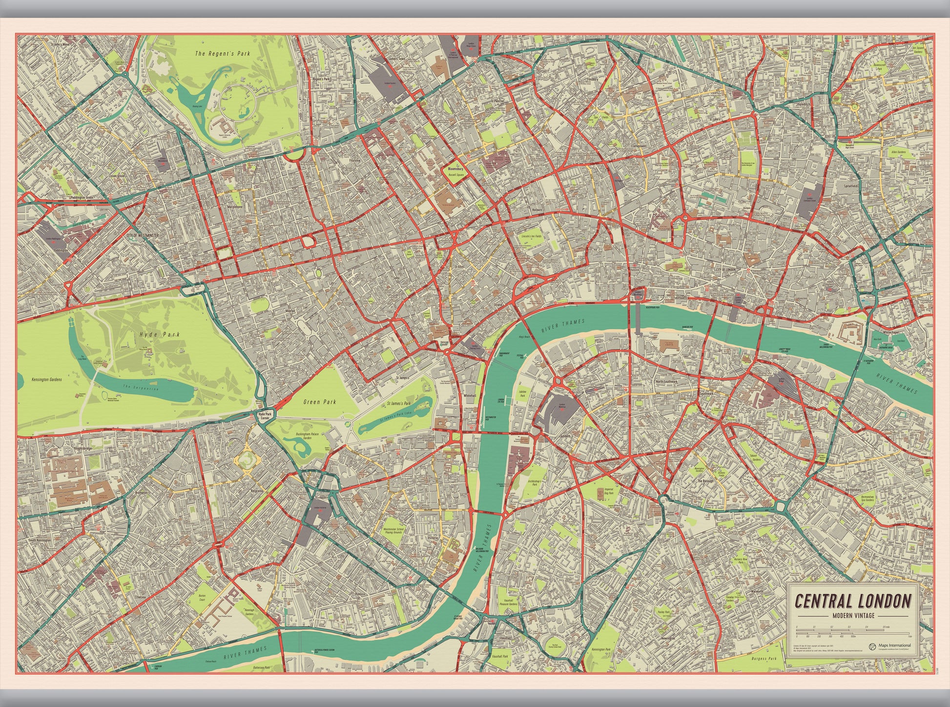 UK01751_L_LAMHB - Vintage Map of London Poster