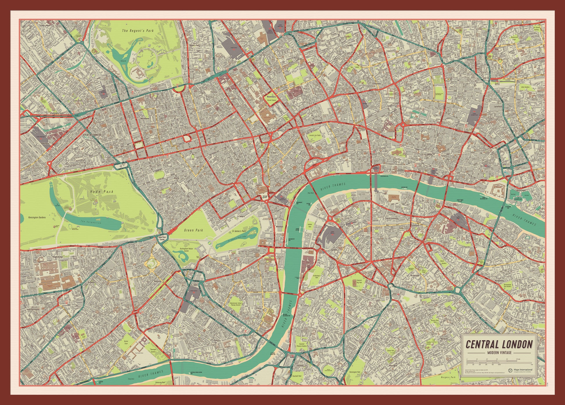 UK01751_S_PINOK - Vintage Map of London Poster