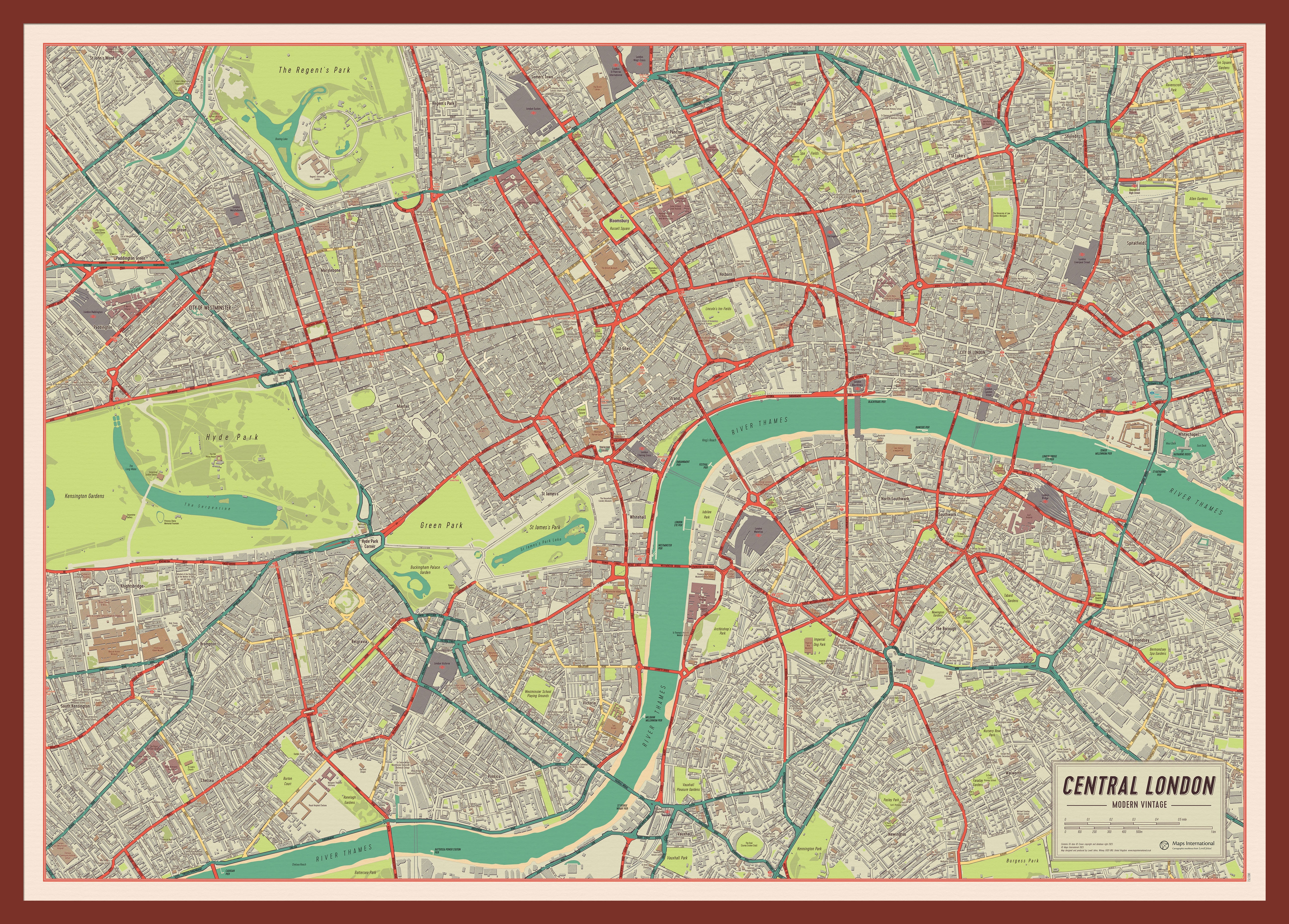 UK01751_S_PINOK - Vintage Map of London Poster