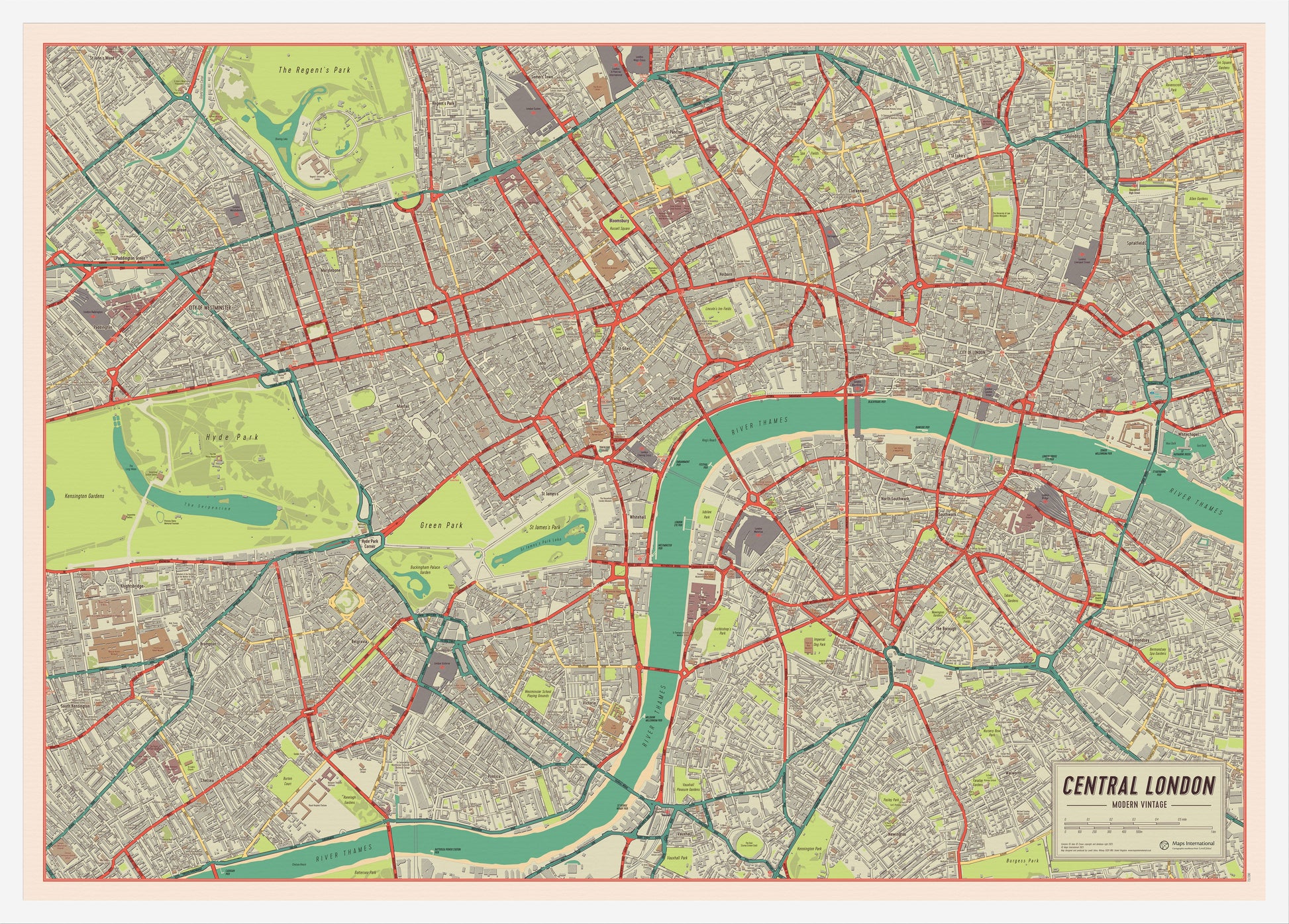 UK01751_S_WDWHI - Vintage Map of London Poster