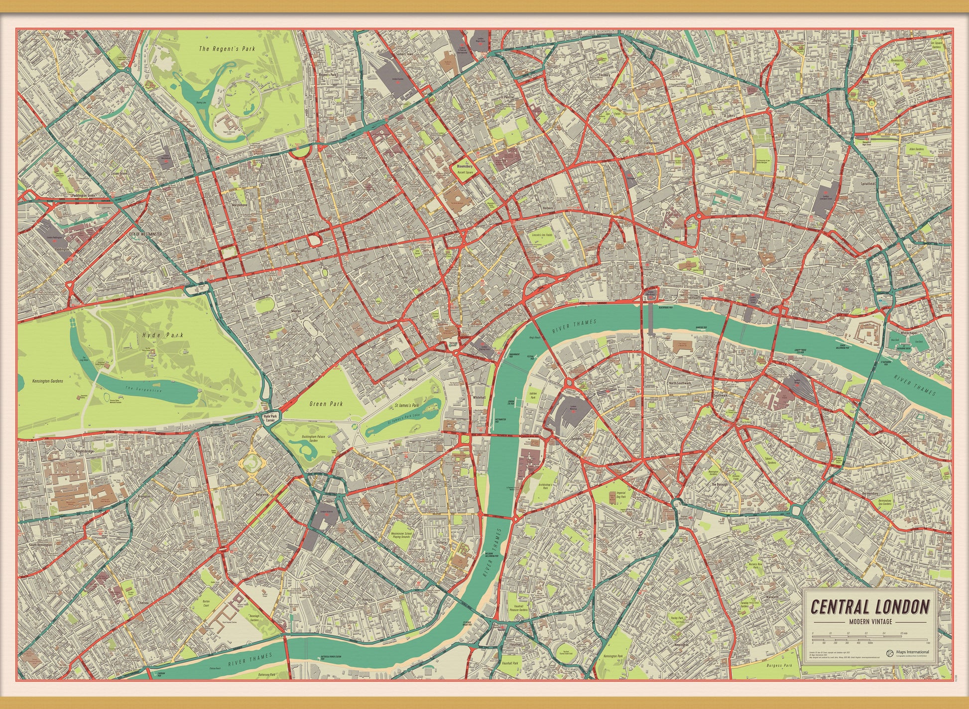 UK01751_S_LWDHB - Vintage Map of London Poster