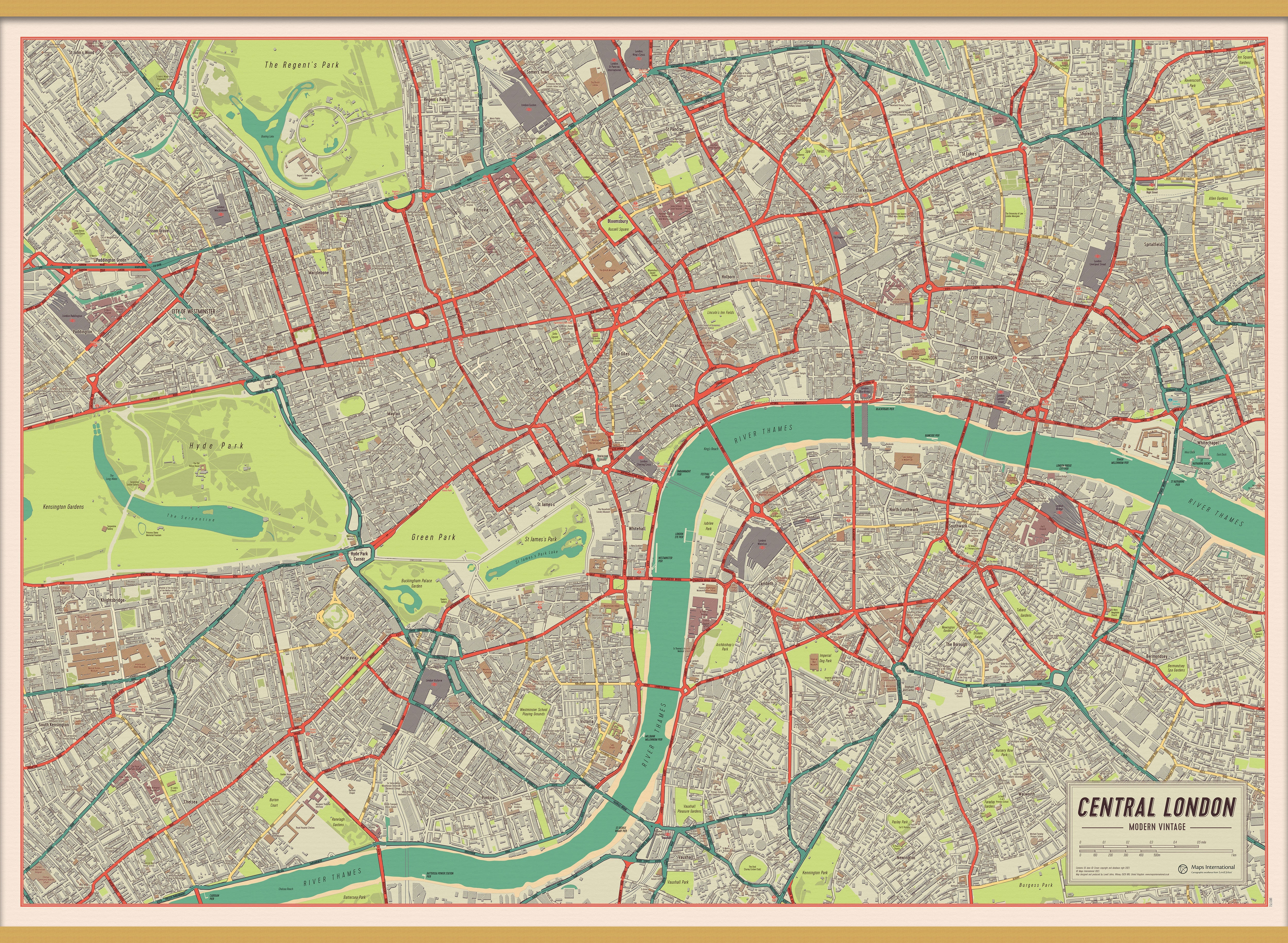 UK01751_S_LWDHB - Vintage Map of London Poster