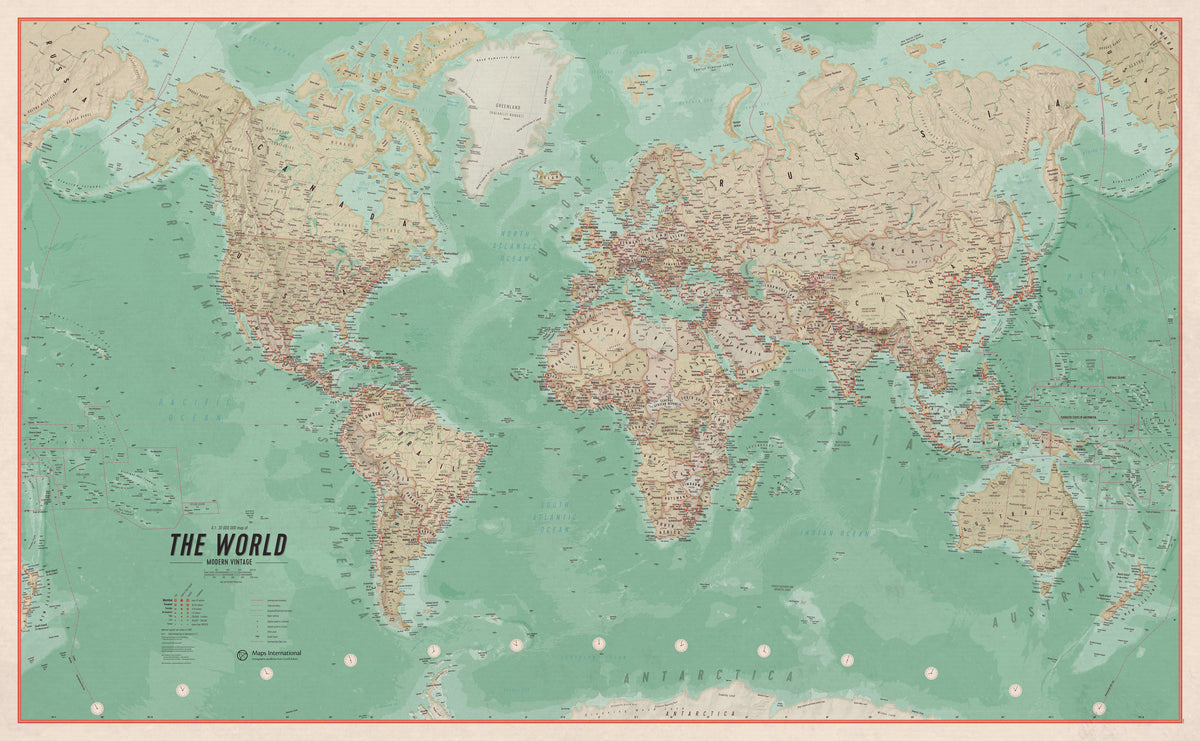 WM01752_S_LAMIN - Small Vintage World Map Poster