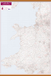 UK00038_L_LWDHB - Wales, West Midlands and North West Postcode District Map