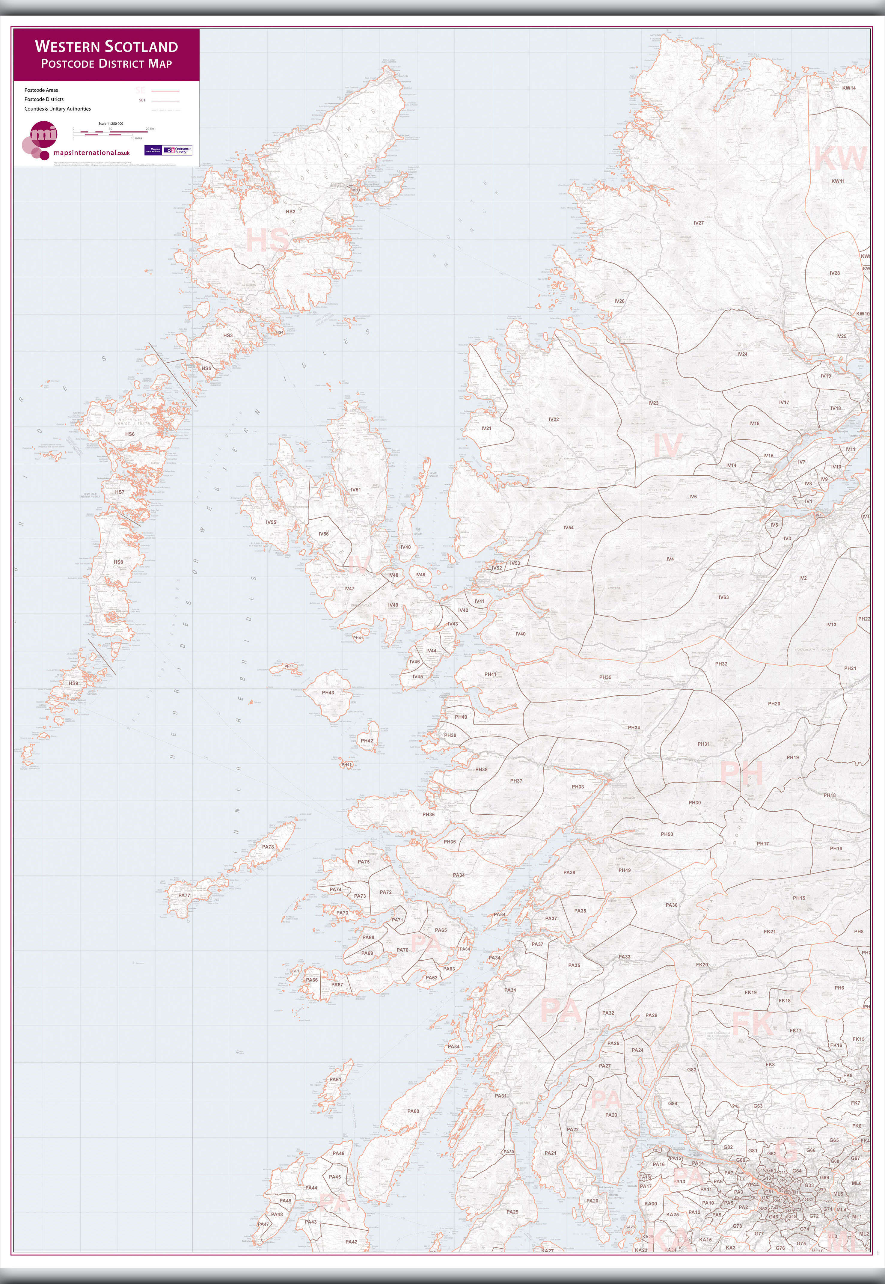 UK00039_L_LAMHB - Western Scotland Postcode District Map