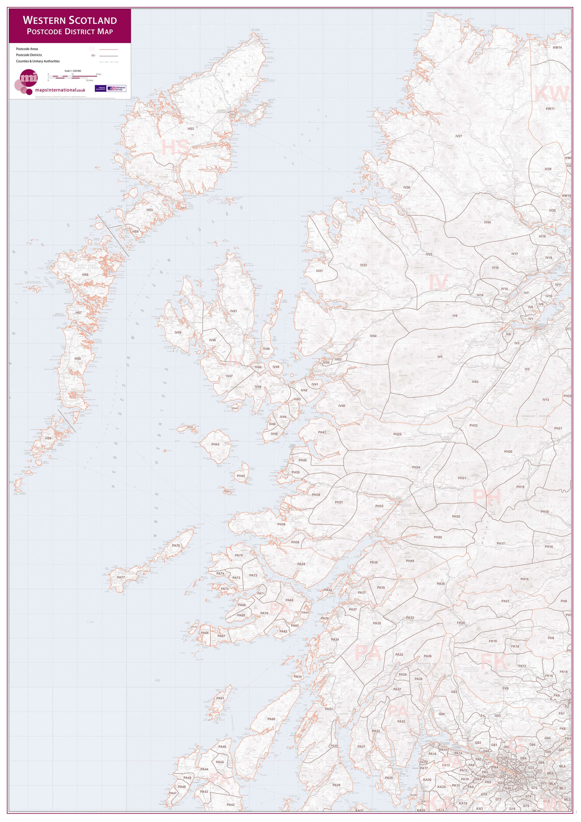 UK00039_L_LAMIN - Western Scotland Postcode District Map