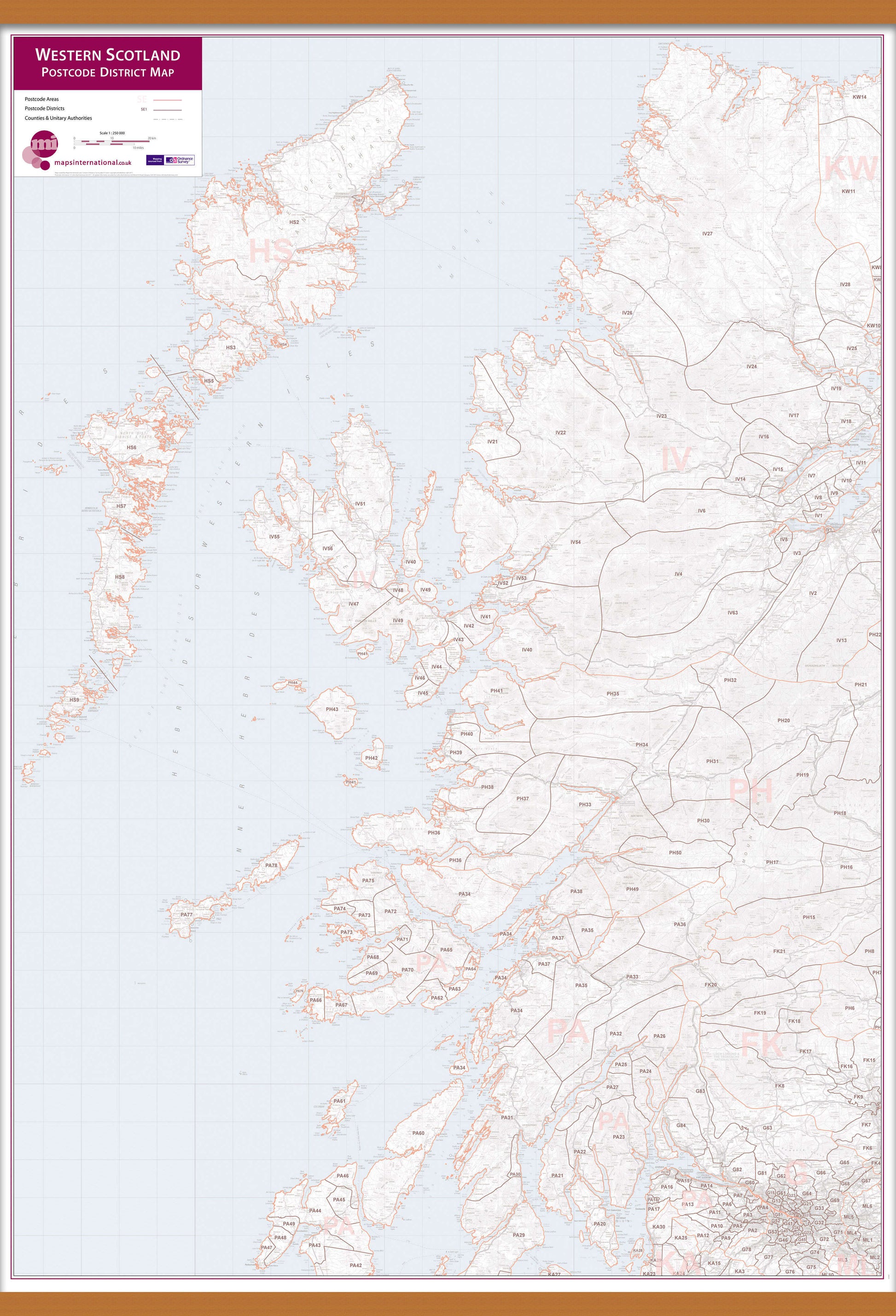 UK00039_L_LWDHB - Western Scotland Postcode District Map
