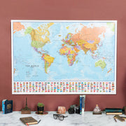 WM00002_L_LAMIN - Political World Map with country flags