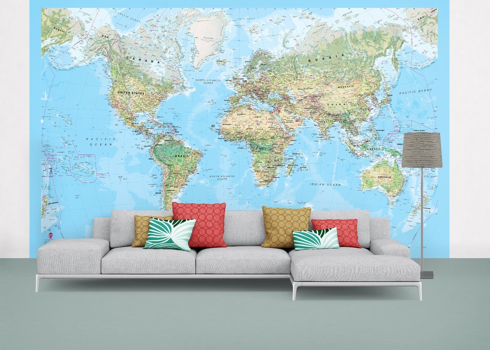 WP00815_H_WALLP - Environmental World Map Wallpaper