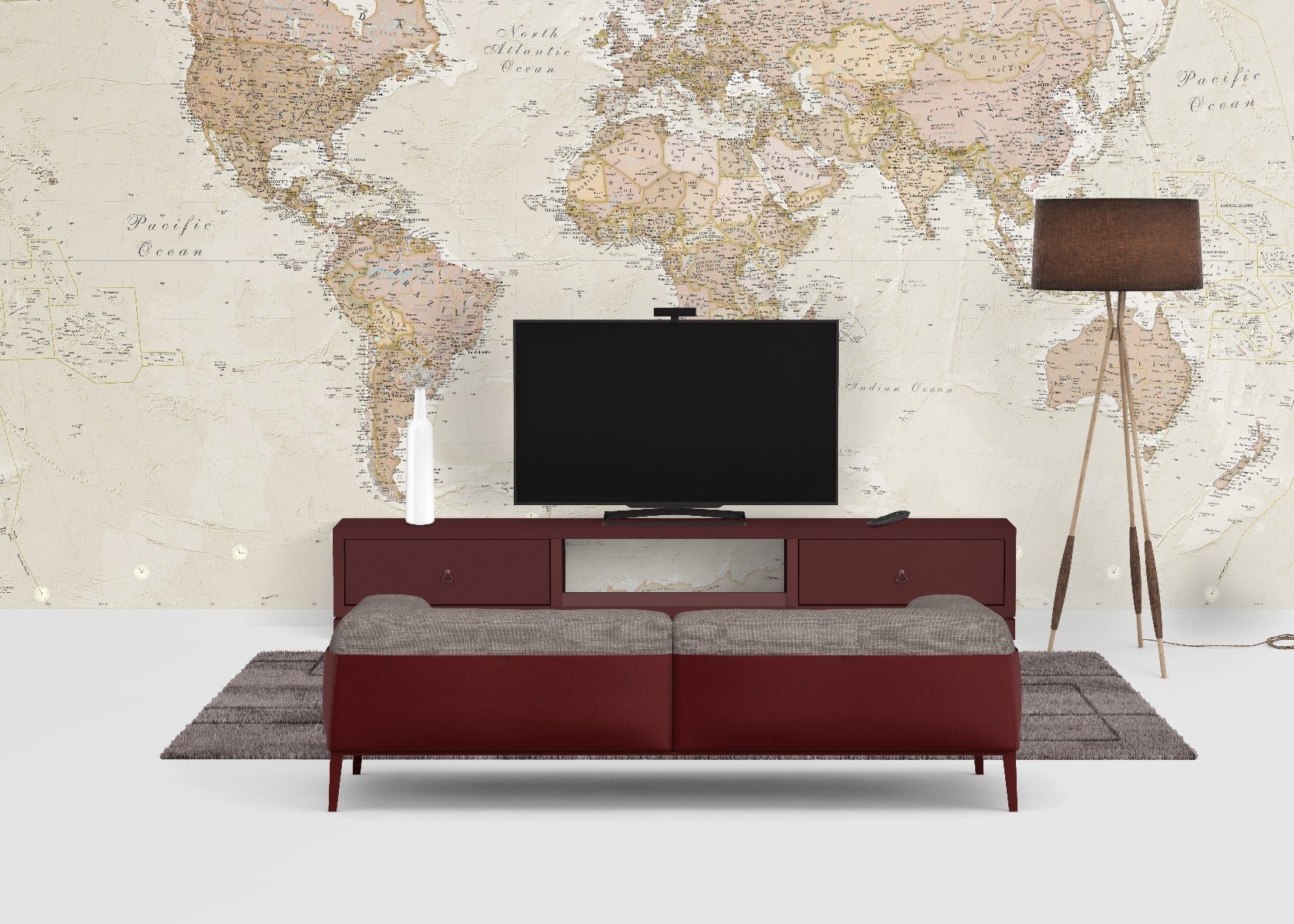 WP01549_H_WALLP - Antique World Map Wallpaper