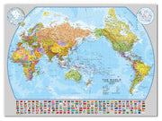 WM00400_L_CANVA - World Pacific-centred Wall Map with flags