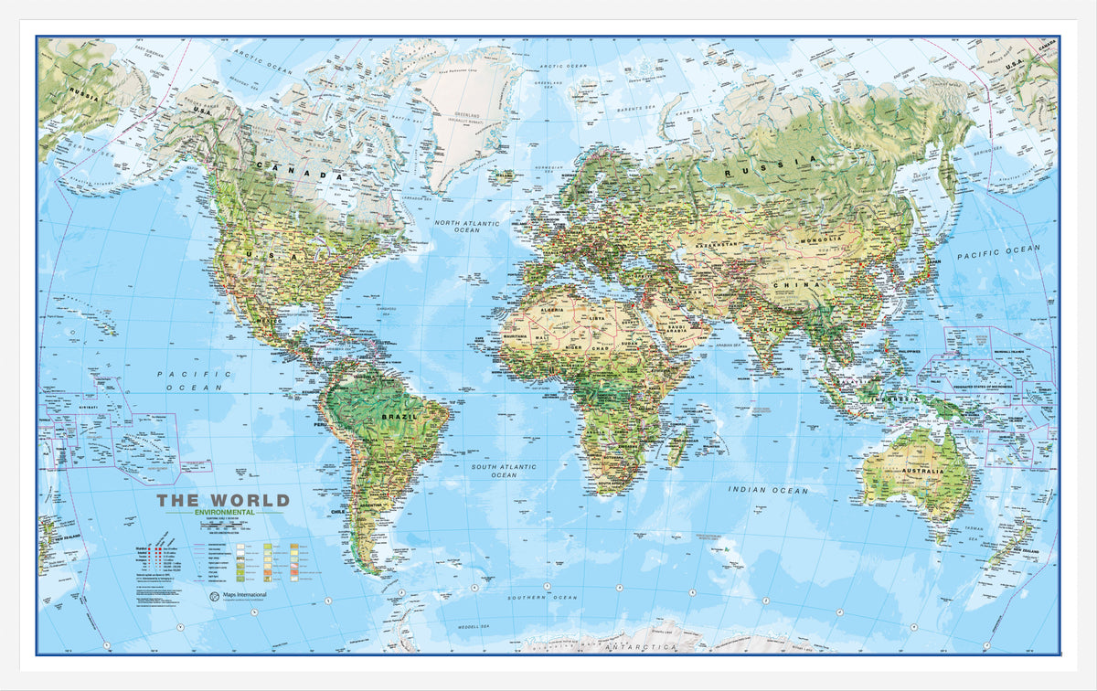 WM00008_L_WDWHI - World Wall Map Environmental