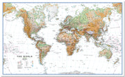 WM00914_L_LMBRD - World Wall Map Physical White Ocean