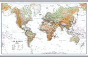 WM00914_L_LAMHB - World Wall Map Physical White Ocean
