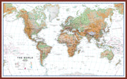 WM00914_H_LBDOK - World Wall Map Physical White Ocean