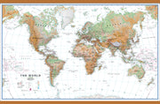WM00914_L_CWDHB - World Wall Map Physical White Ocean
