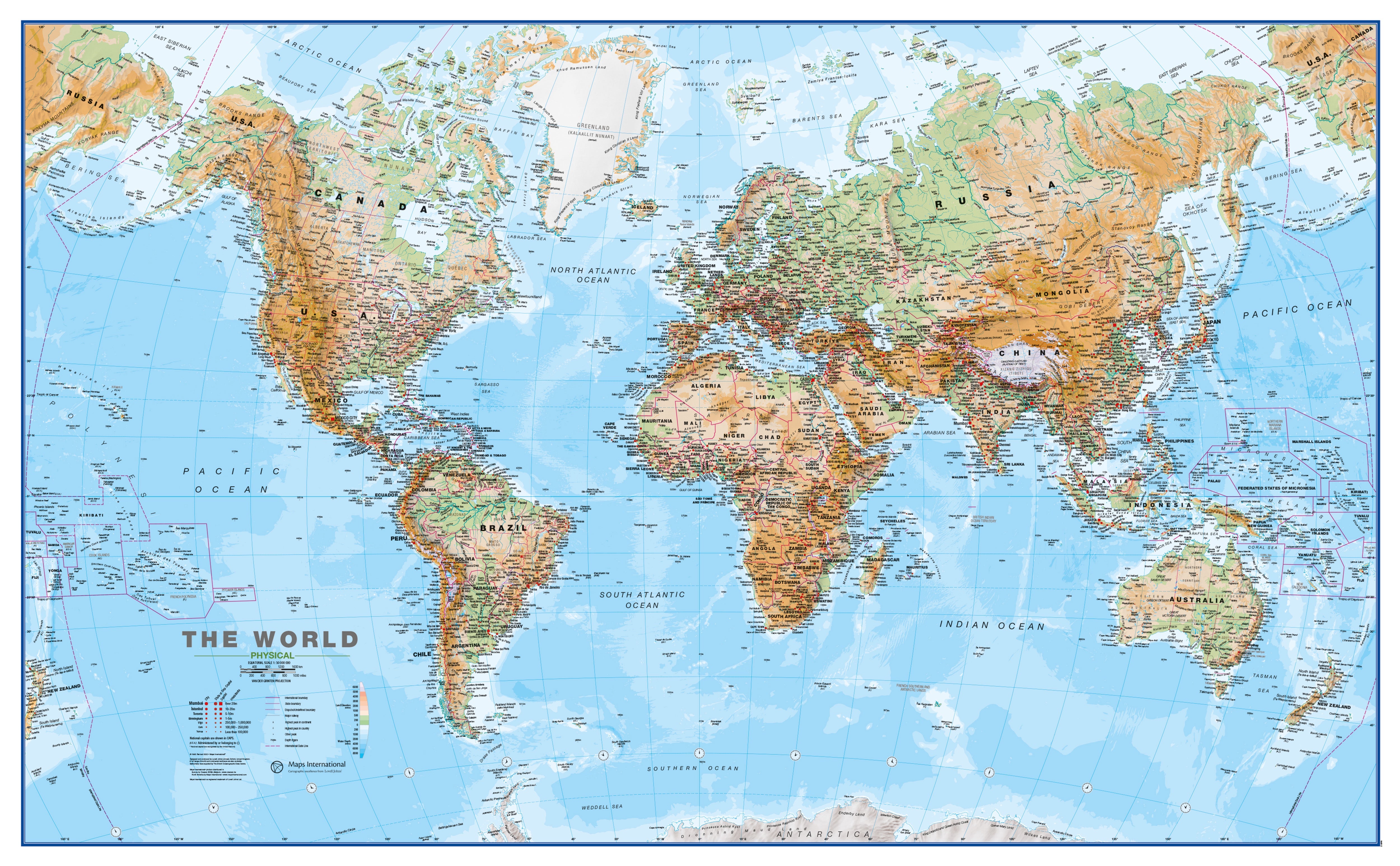 WM00912_L_PAPER - Topographic Map of the World