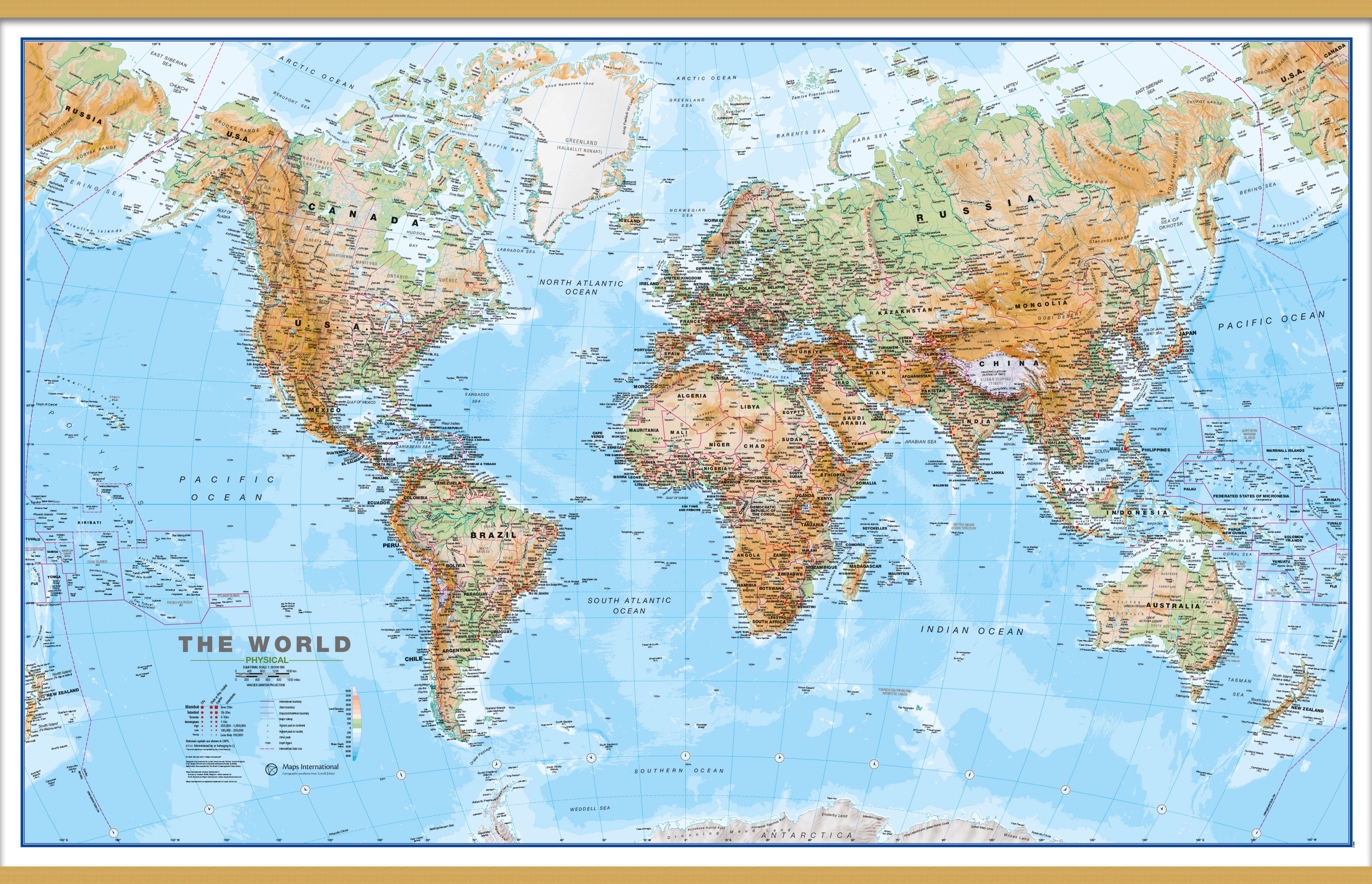 WM00912_L_LWDHB - Topographic Map of the World