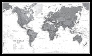 WM01642_M_PINBL - World Wall Map Political Black & White