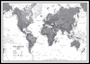 WM01642_H_LBDBL - World Wall Map Political Black & White