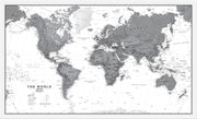 WM01642_M_WDWHI - World Wall Map Political Black & White