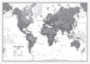WM01642_L_LBWWH - World Wall Map Political Black & White