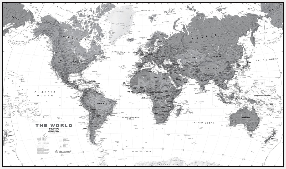 WM01642_M_PAPER World Wall Map Political & White