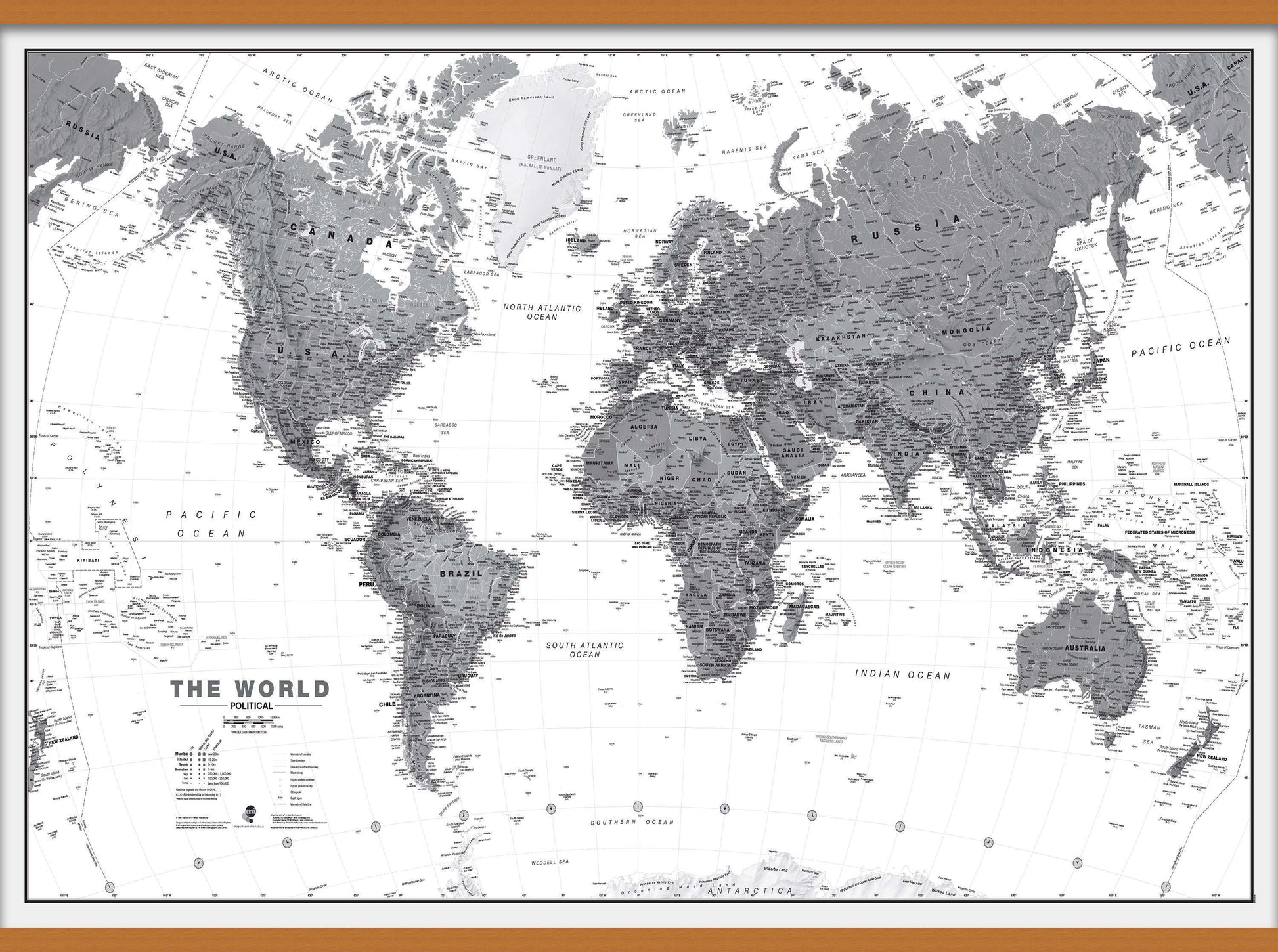 WM01642_H_CWDHB - World Wall Map Political Black & White