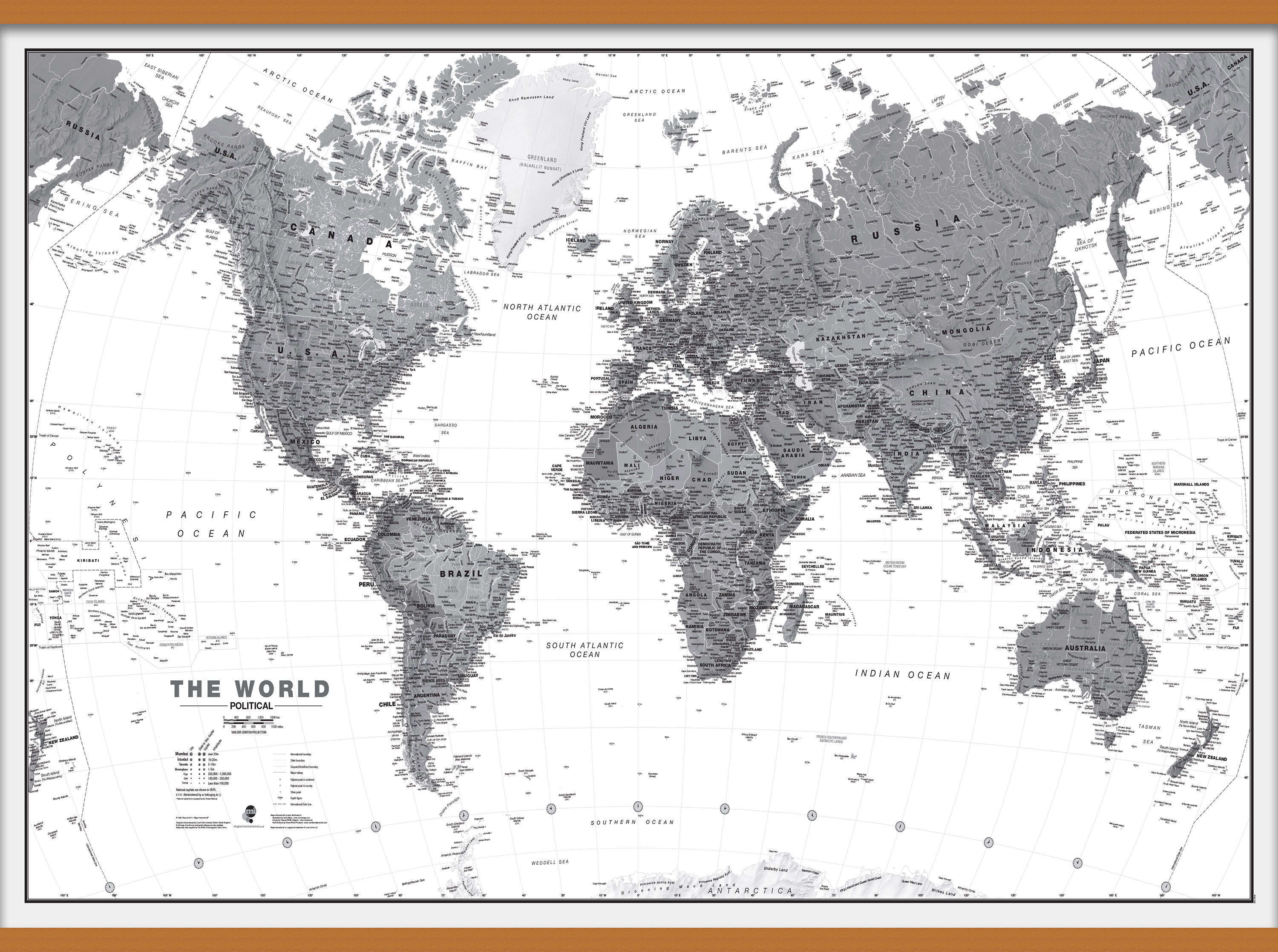 WM01642_L_CWDHB - World Wall Map Political Black & White