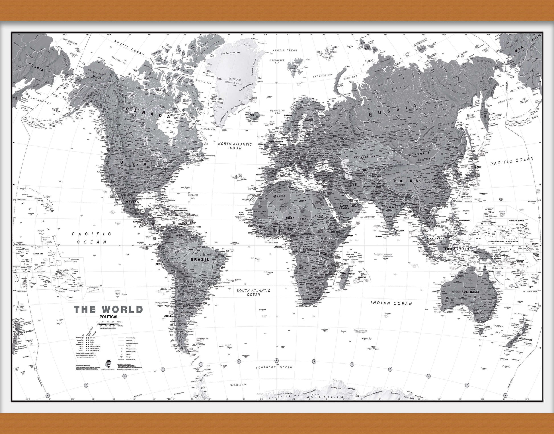 WM01642_M_CWDHB - World Wall Map Political Black & White