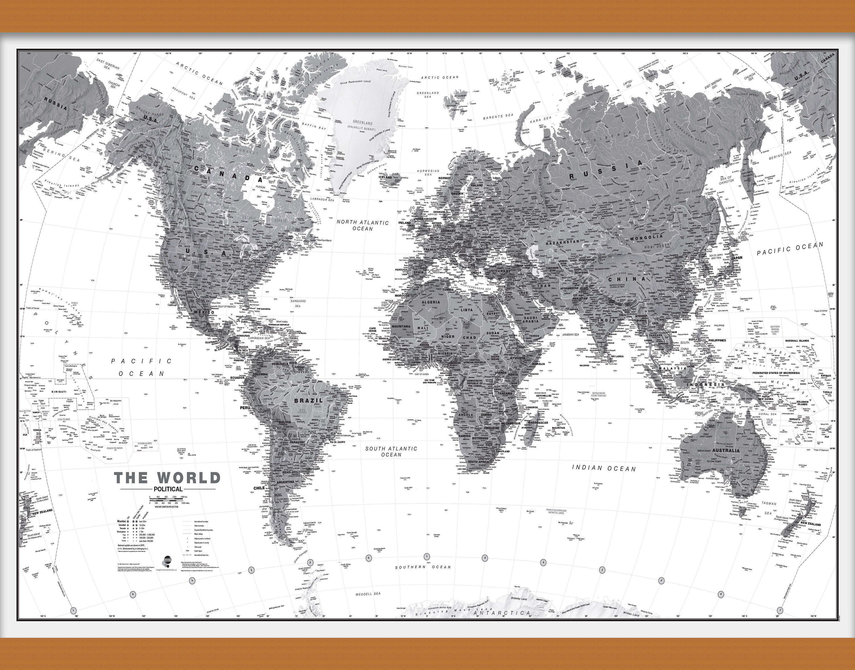 WM01642_M_CWDHB - World Wall Map Political Black & White
