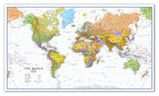 WM00401_L_CANVA - World Wall Map Political with flags White Ocean