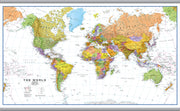 WM00401_L_LAMHB - World Wall Map Political with flags White Ocean