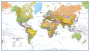 WM00401_L_PAPER - World Wall Map Political with flags White Ocean