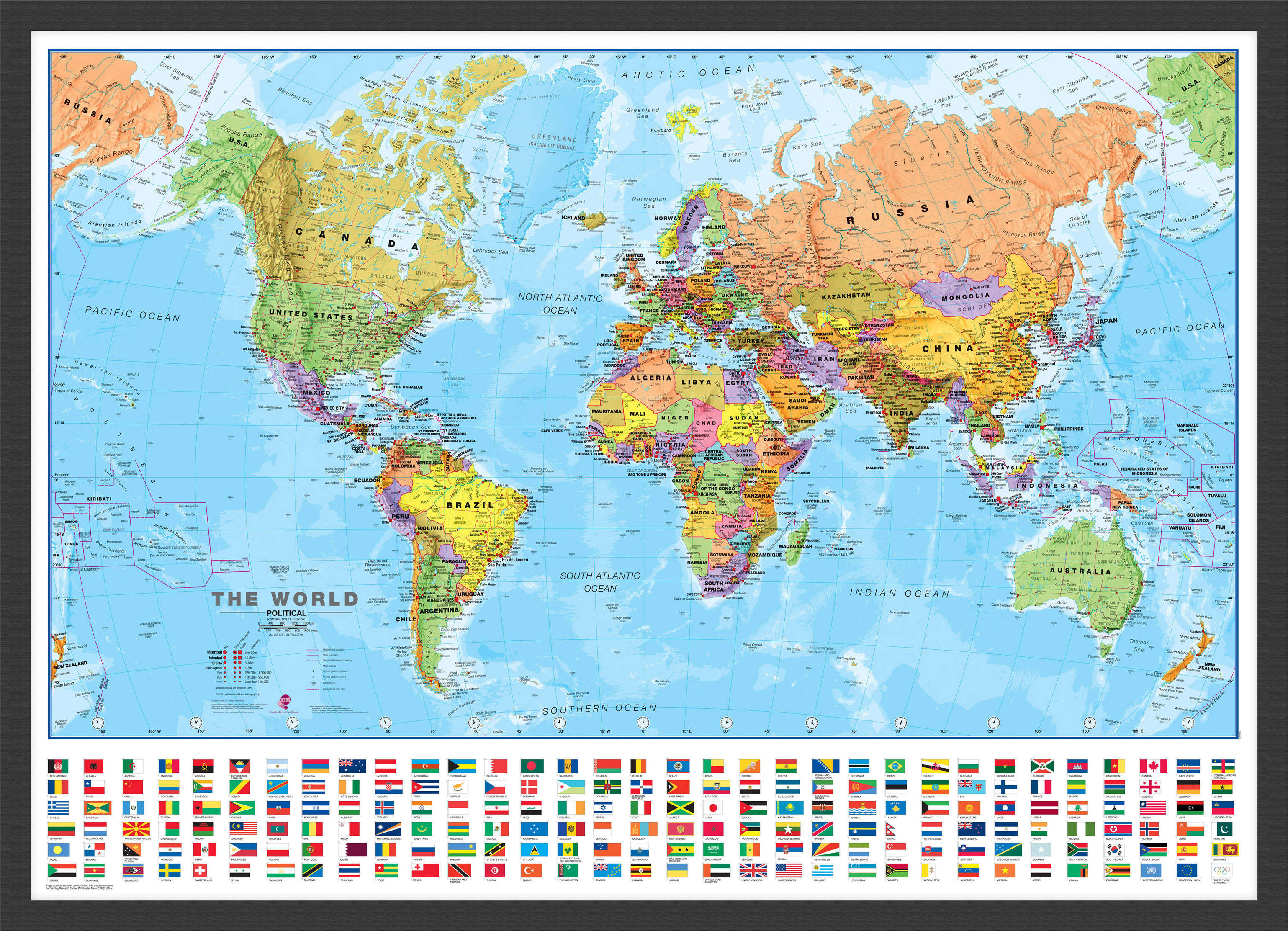 WM00002_M_BWBLA - Political World Map with country flags