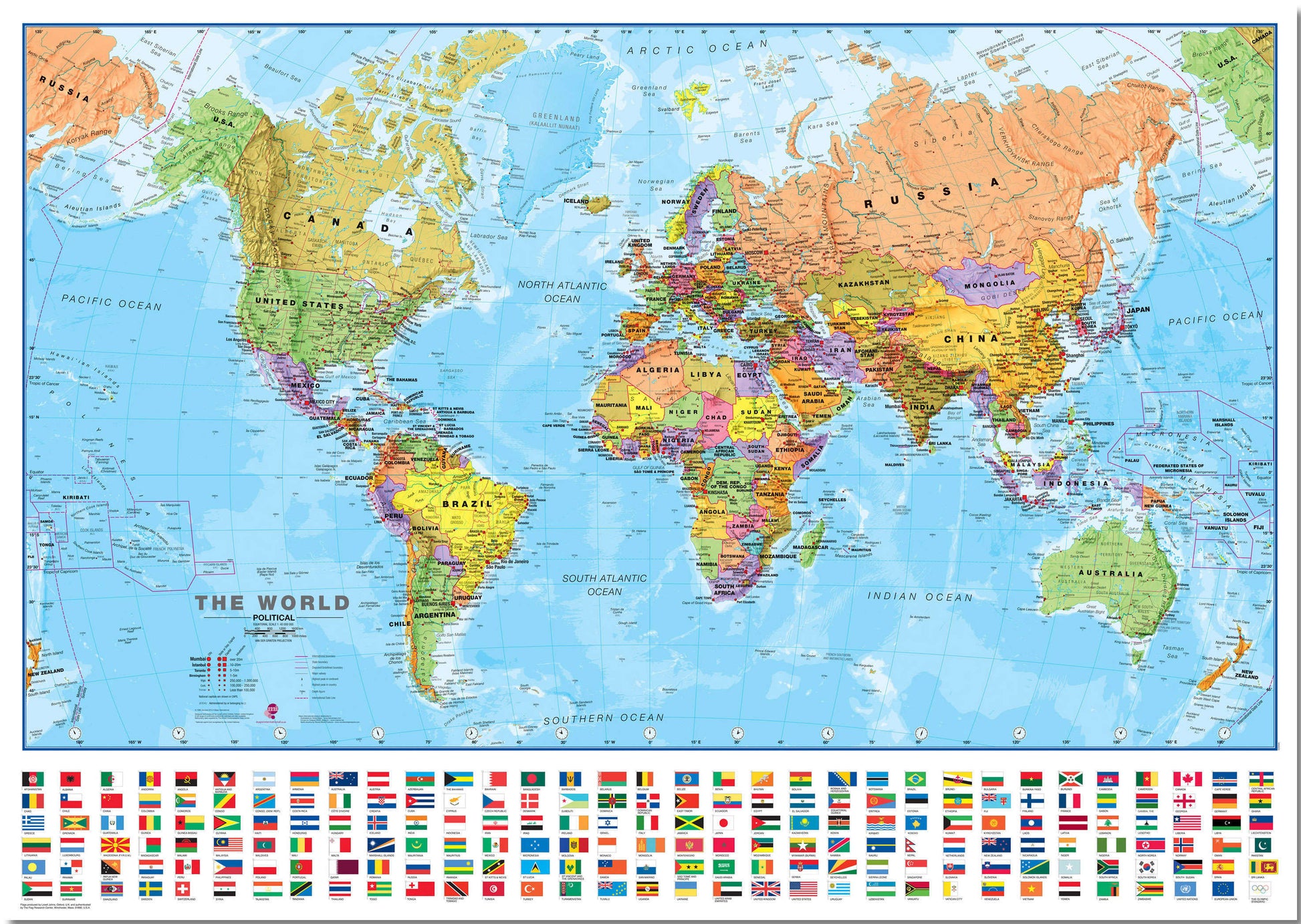 WM00002_M_PNBRD - Political World Map with country flags