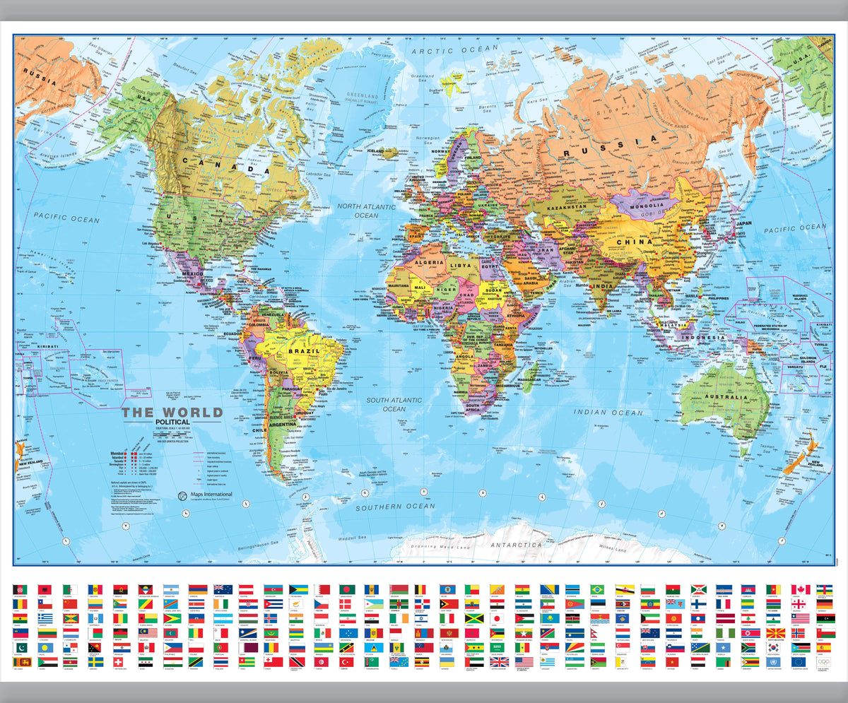 WM00002_S_CANHB - Political World Map with country flags