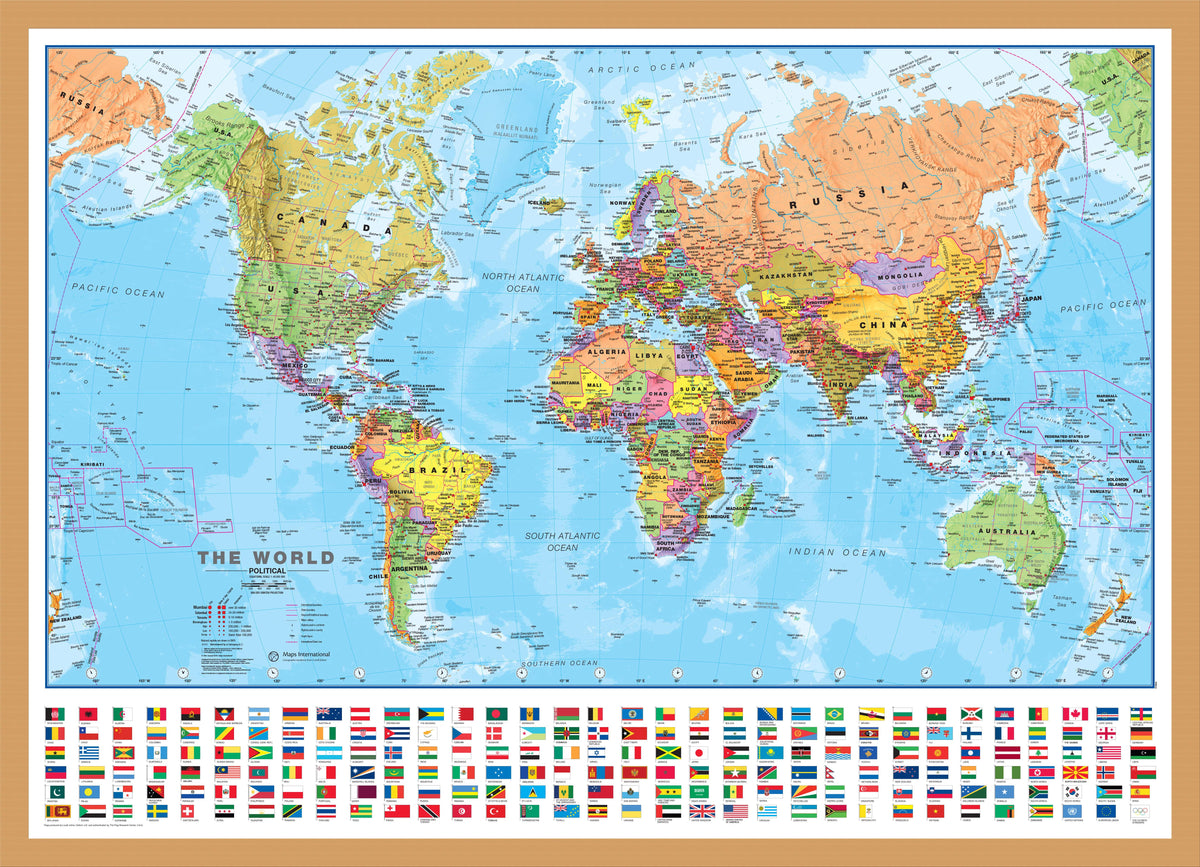 WM00002_M_WDOAK - Political World Map with country flags