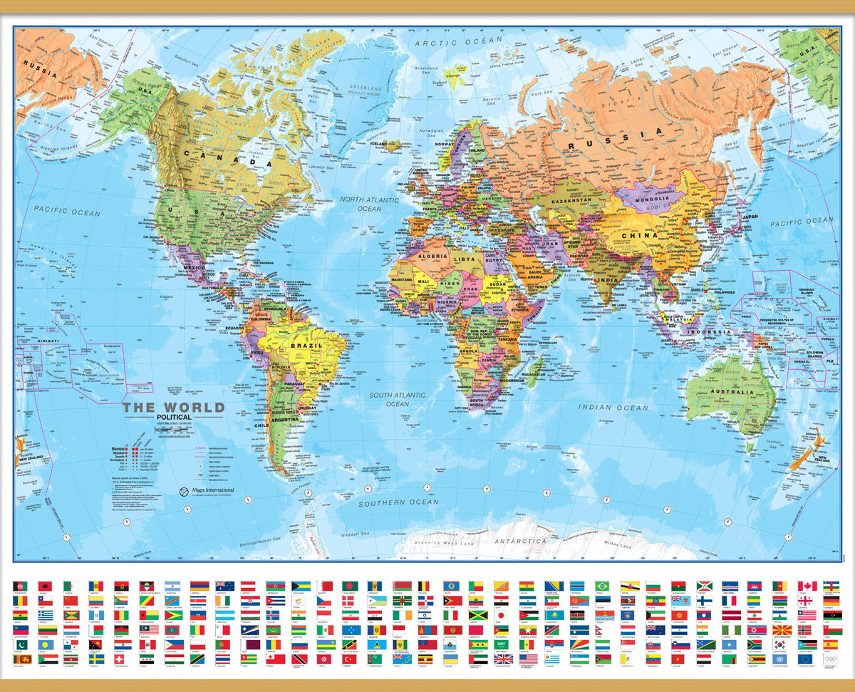 WM00002_S_CWDHB - Political World Map with country flags