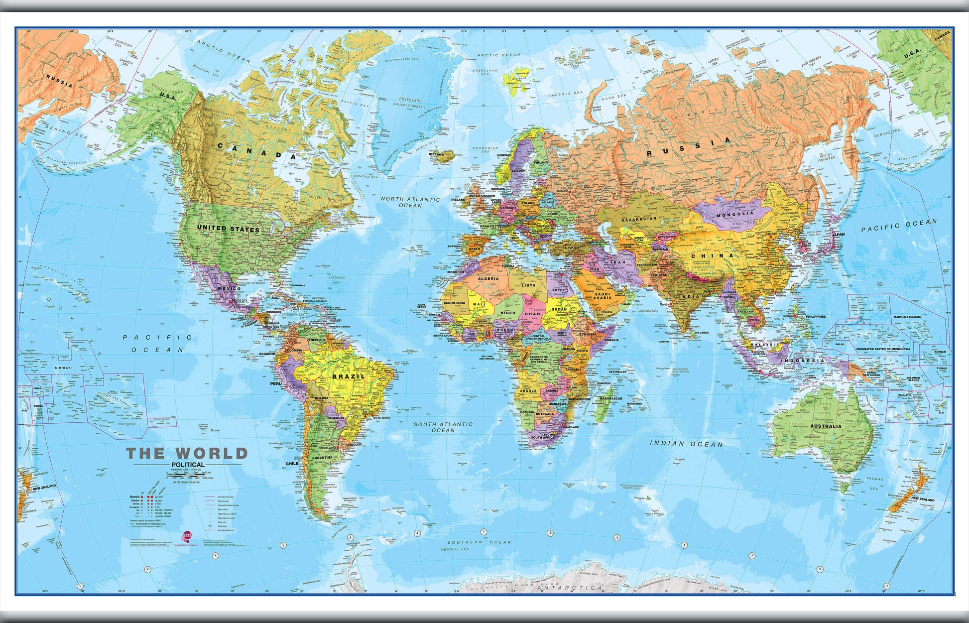 WM00001_L_LAMHB - World Political Map