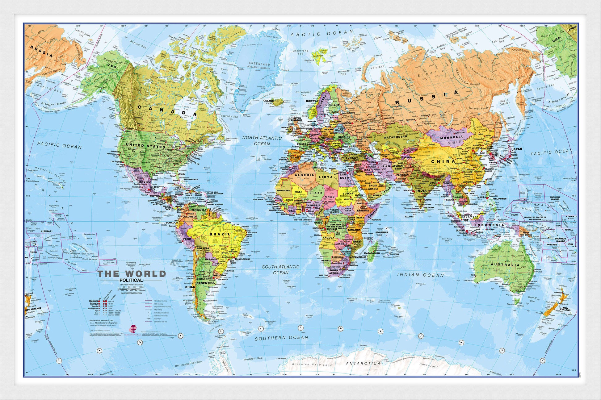 WM00001_S_BWWHI - World Political Map