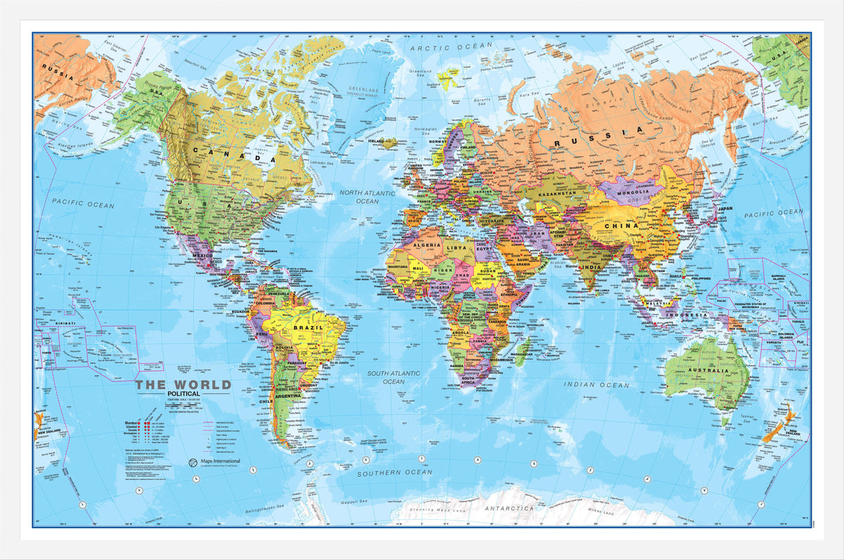 WM00001_S_WDWHI - World Political Map