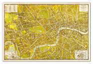 Large A-Z Pictorial Canvas Map Central London 1938 (Canvas)