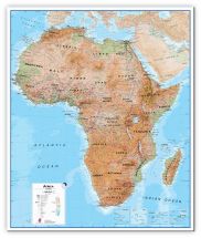 Large Africa Wall Map Physical (Canvas)