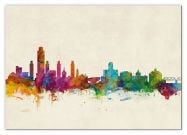 Medium Albany New York Watercolour Skyline (Canvas)