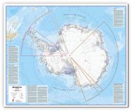 Large Antarctica Wall Map Political (Canvas)