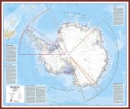 Huge Antarctica Wall Map Political (Pinboard & framed - Dark Oak)